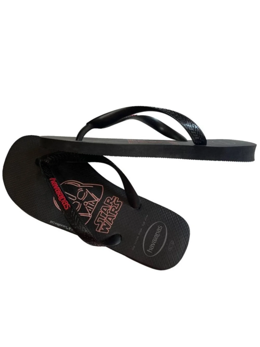 Havaianas Star Wars Flip Flops Black Red 11/12 Womens 9/10 Mens